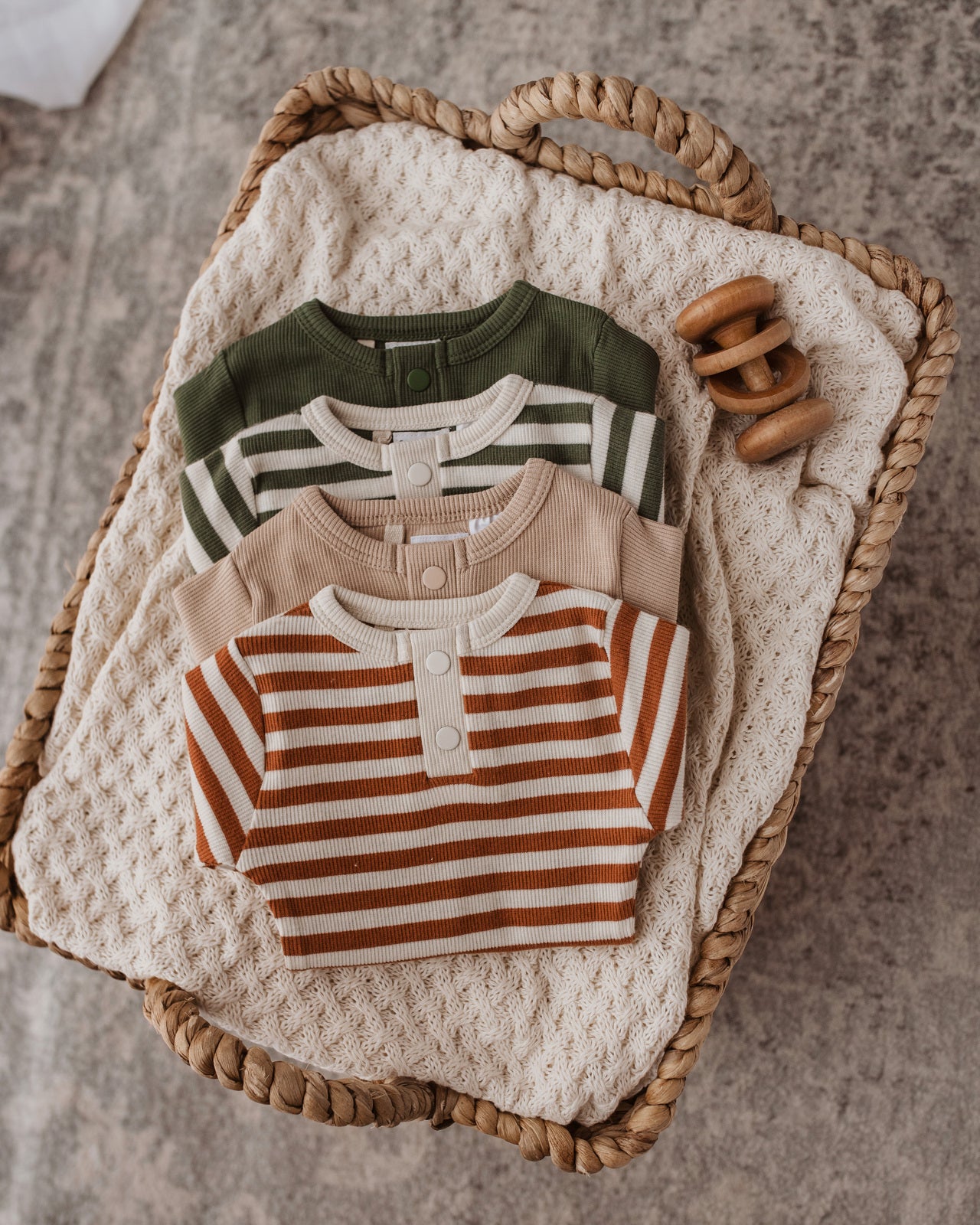 Biscuit Stripe Growsuit