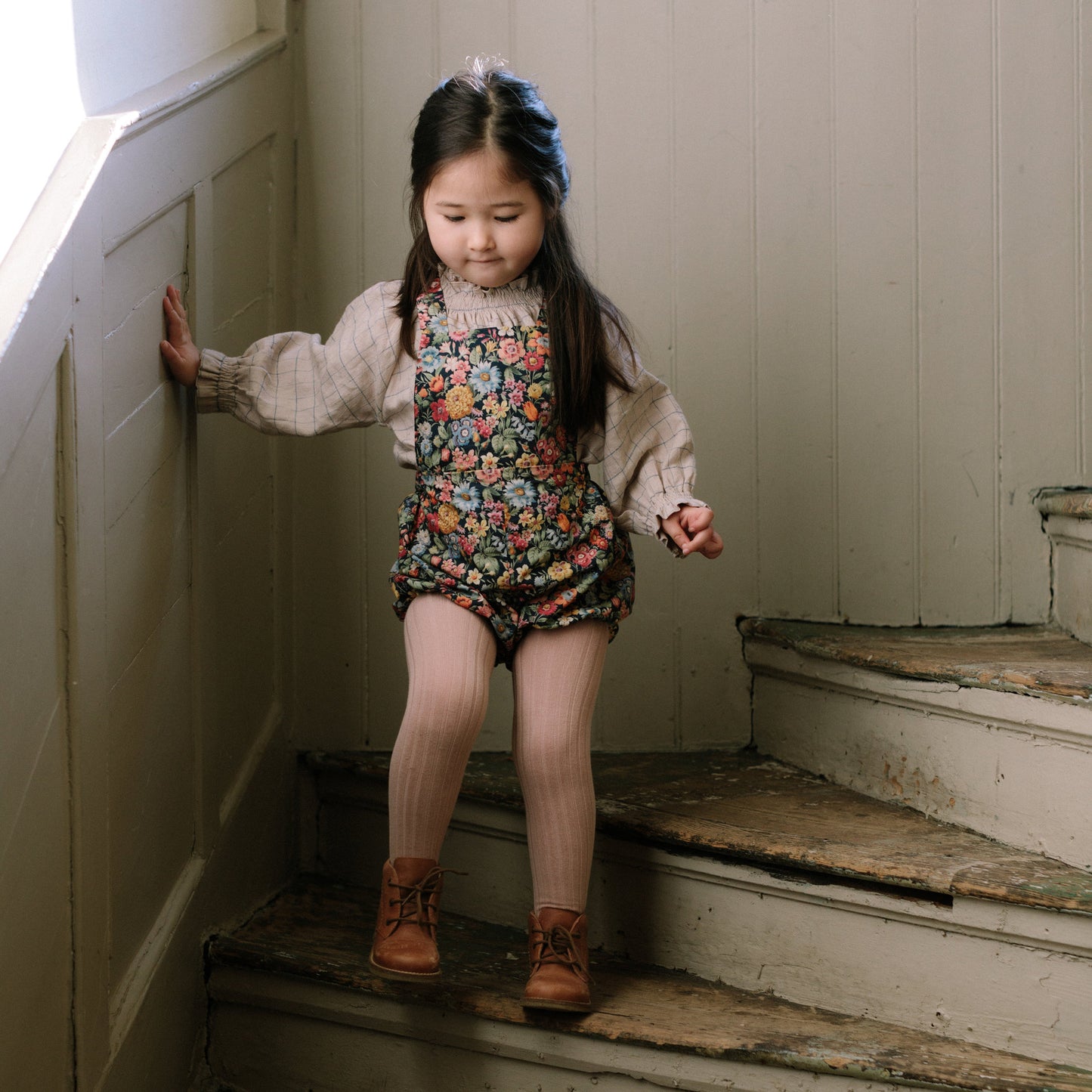 Jump Rope Romper - Heirloom Liberty Print Cotton