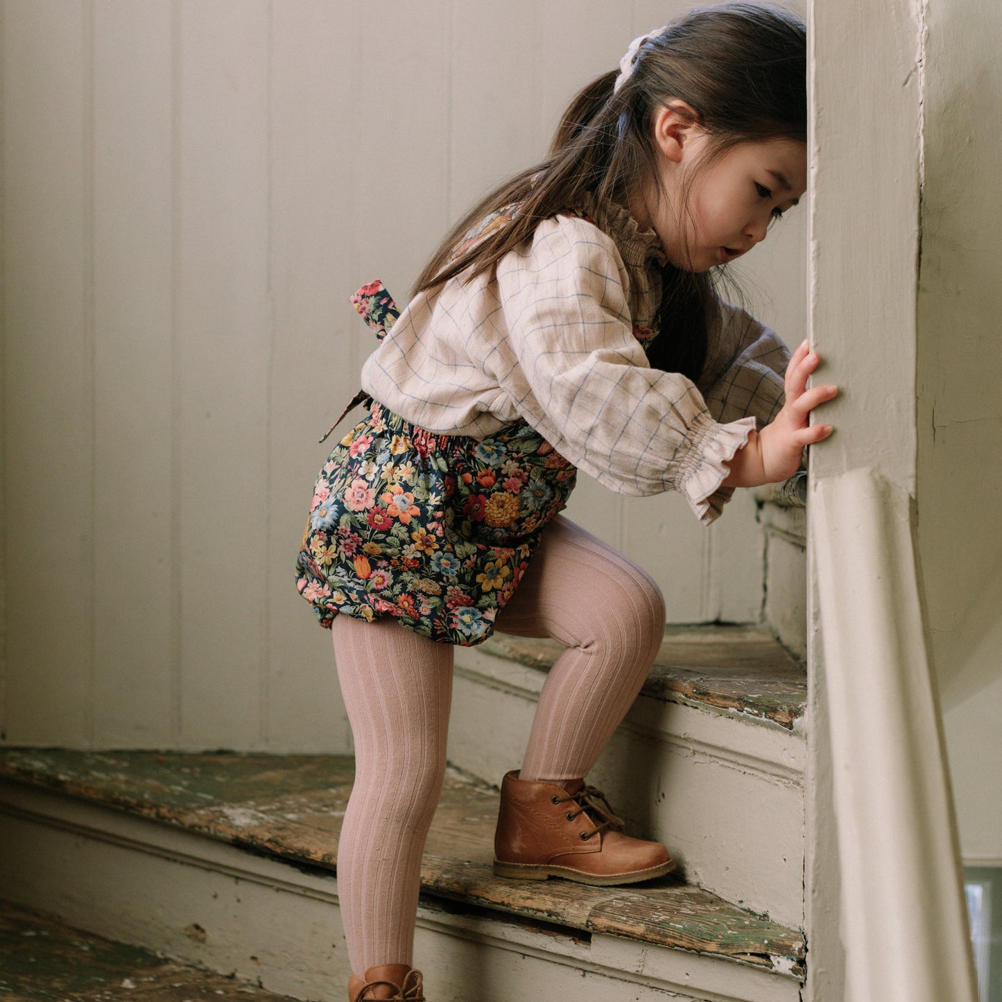 Jump Rope Romper - Heirloom Liberty Print Cotton
