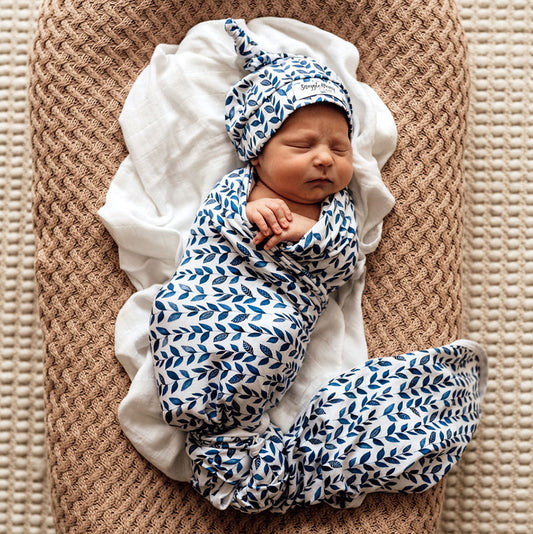 Nightshade Baby Jersey Wrap & Beanie Set