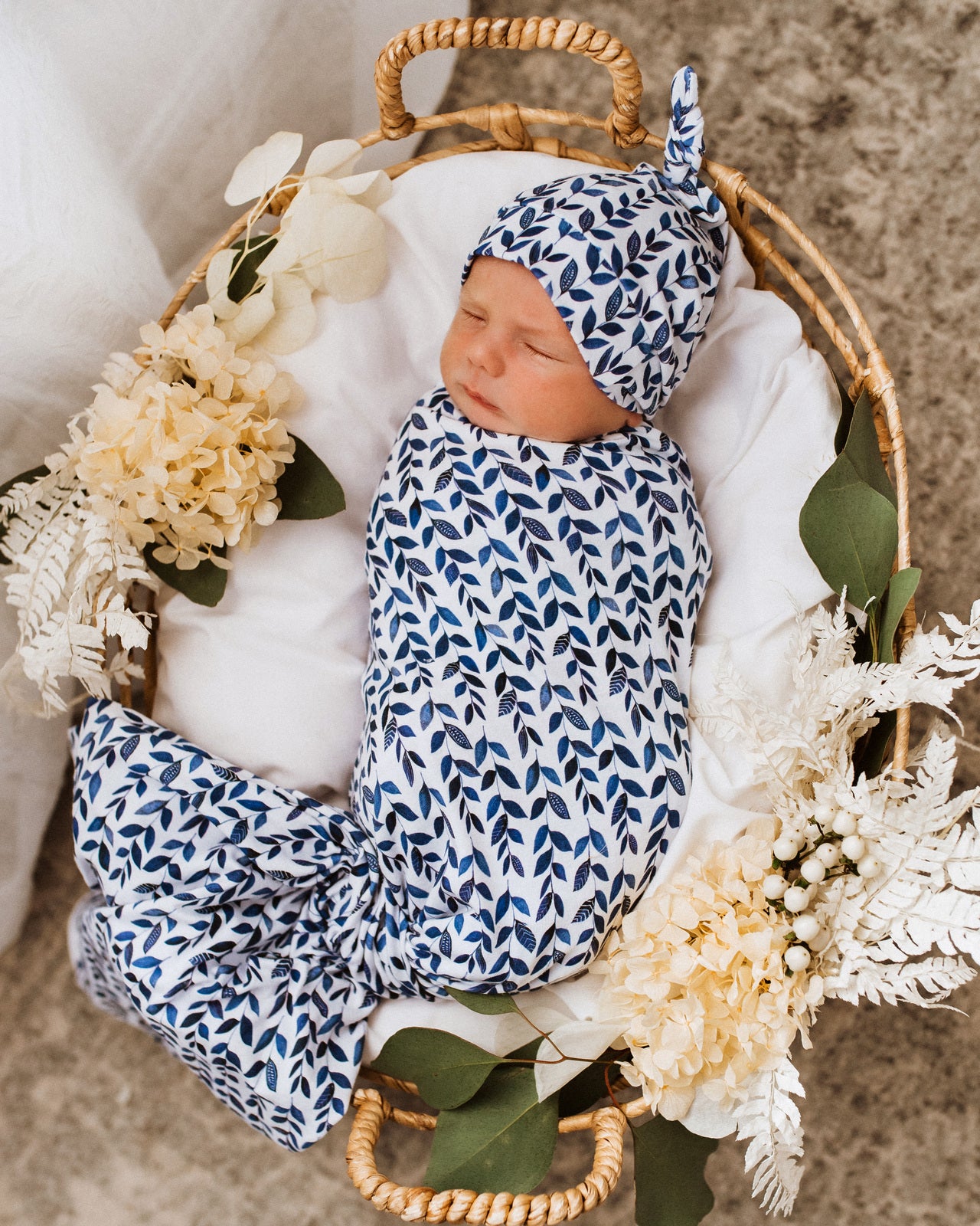 Nightshade Baby Jersey Wrap & Beanie Set