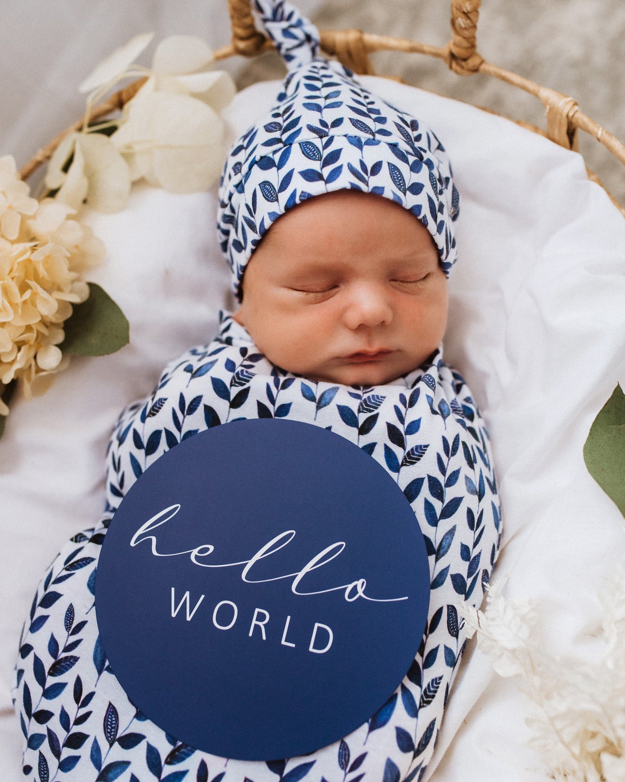 Nightshade Baby Jersey Wrap & Beanie Set