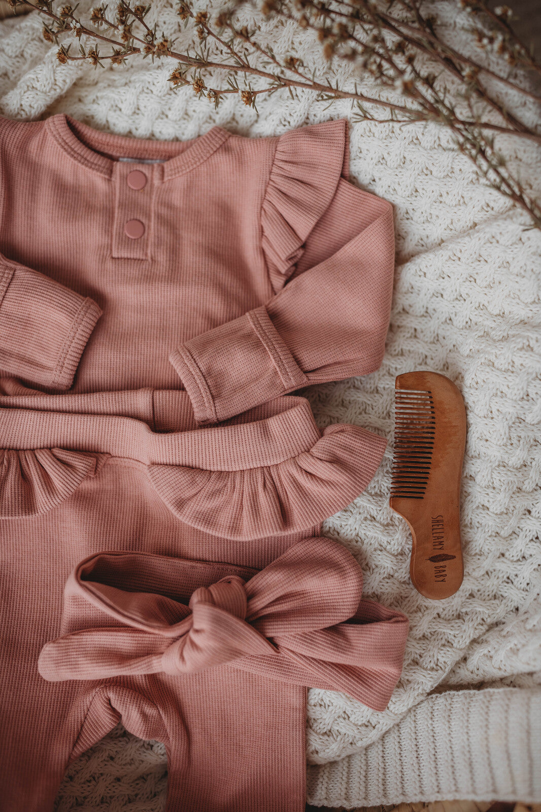 Rose Ribbed Topknot