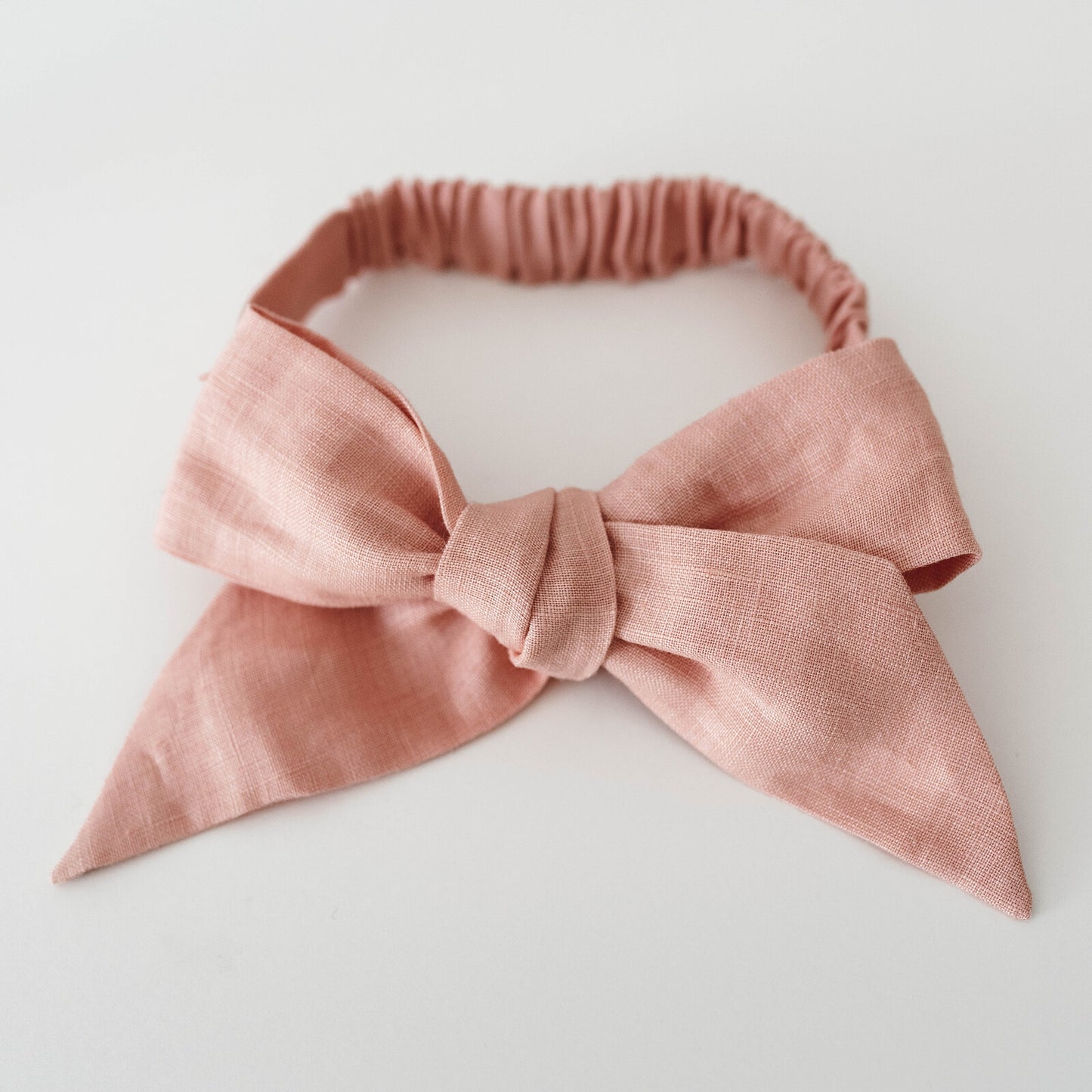 Rust Linen Bow Pre-Tied Headband Wrap