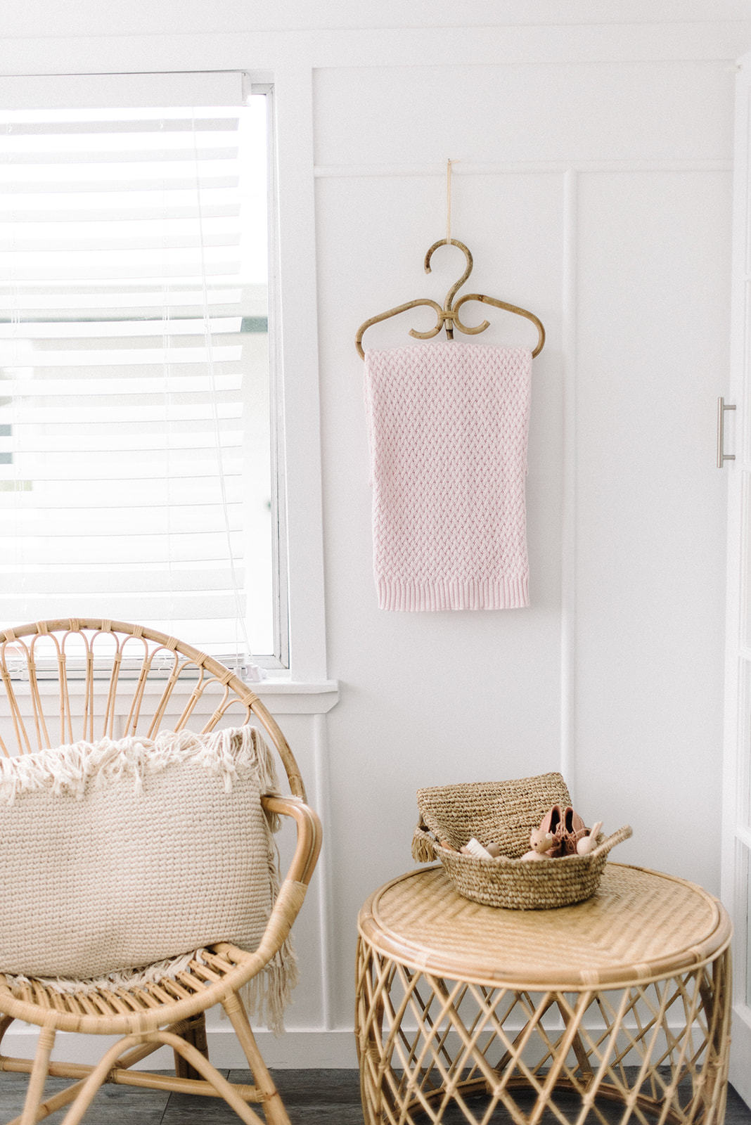 Blush pink diamond knit baby blanket from Snuggle Hunny Kids is now available on Sugarbird Kids.