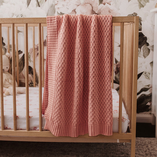 Rosa Diamond Knit Baby Blanket from Snuggle Hunny Kids is now available on Sugarbird Kids.