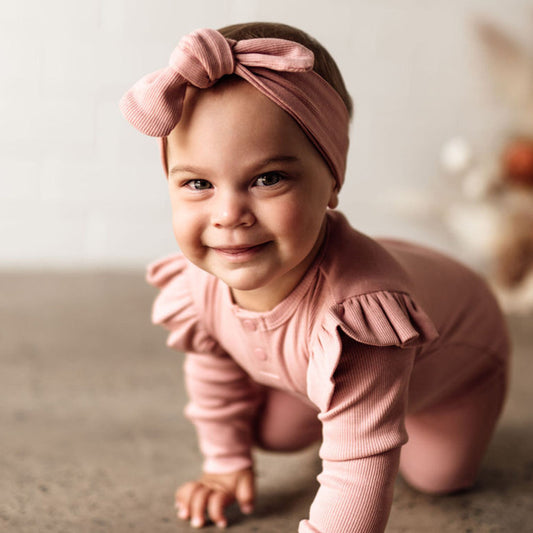 Rose Ribbed Topknot