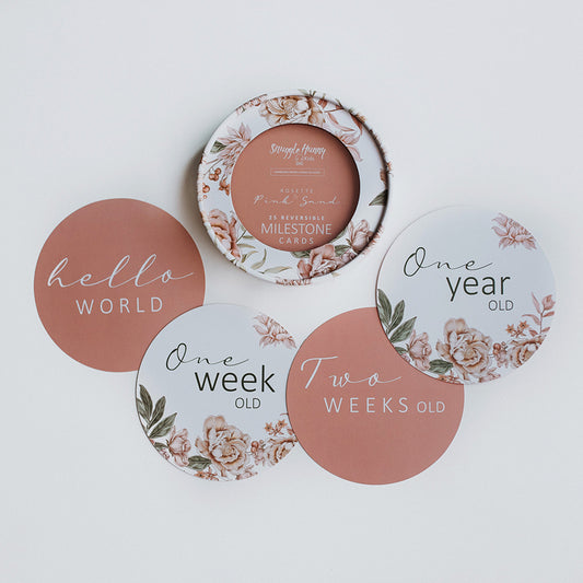 Rosette & Pink Sand Reversible Milestone Cards